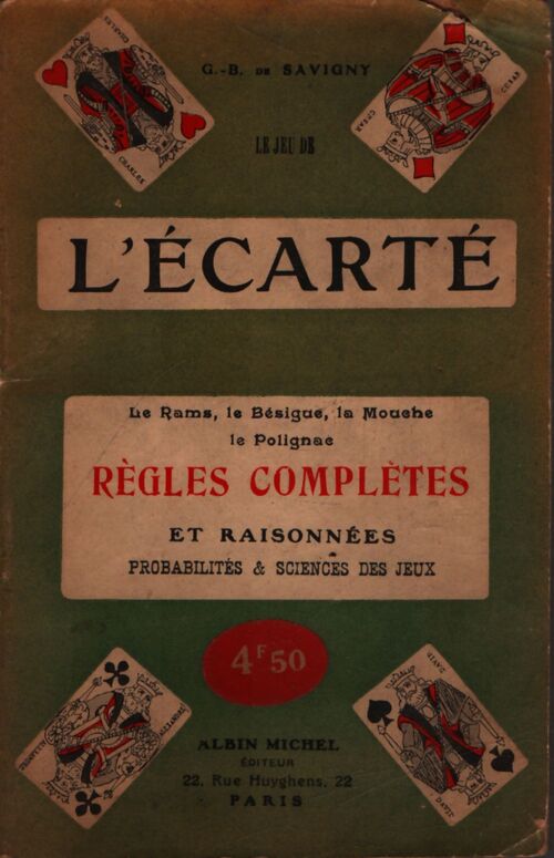 Le jeu de l'écarté - G.B De Savigny - Livre
