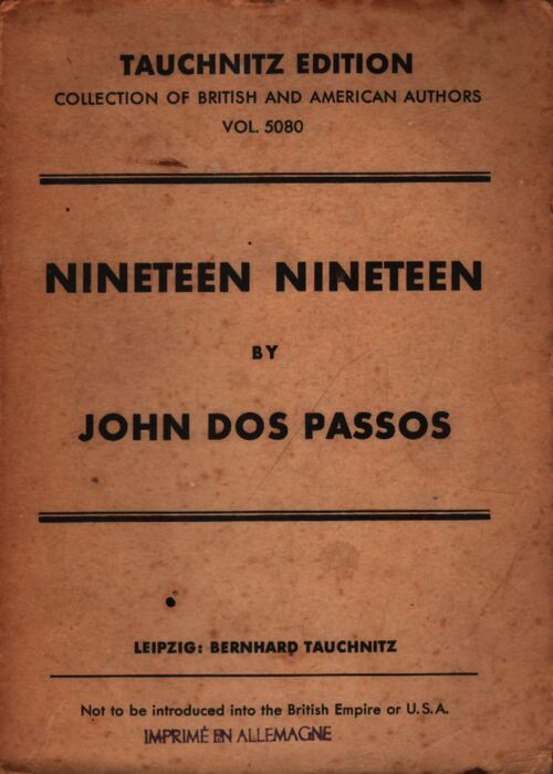 Nineteen nineteen - John Dos Passos - Livre