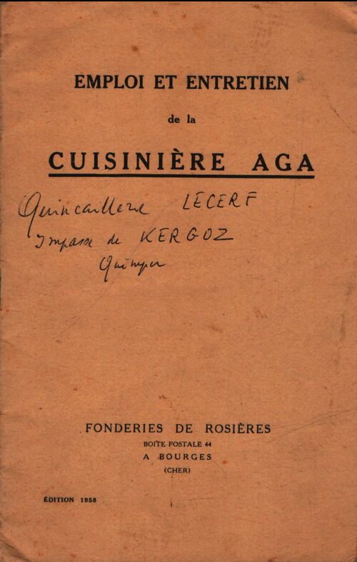Emploi et entretien de la cuisinière AGA - Collectif - Livre