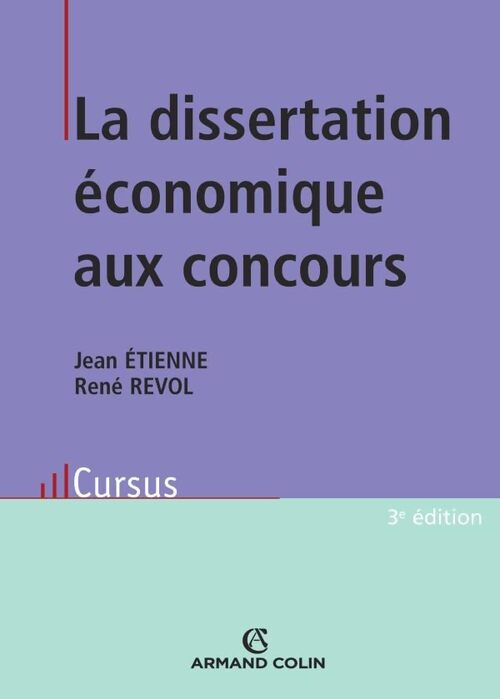 La dissertation économique aux concours - Jean Etienne - Livre
