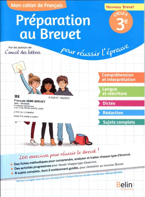 Cahier français brevet - Collectif - Livre