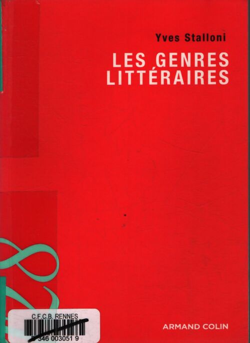 Les genres littéraires - Yves Stalloni - Livre