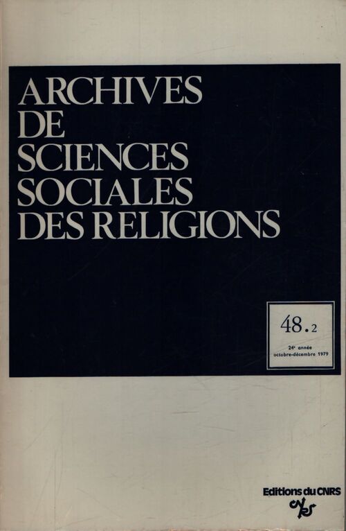 Archives de sciences sociales des religions 48. 2 - Collectif - Livre