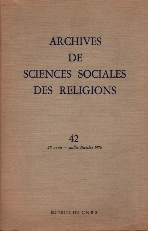 Archives de sciences sociales des religions 42 - Collectif - Livre