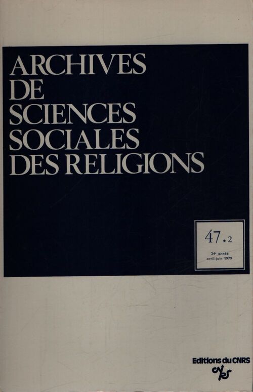 Archives de sciences sociales des religions 47. 2 - Collectif - Livre