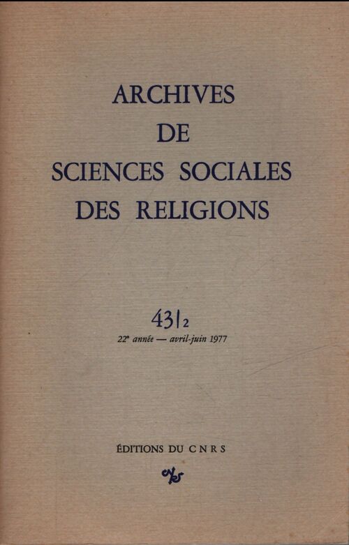 Archives de sciences sociales des religions 43. 2 - Collectif - Livre