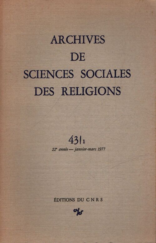 Archives de sciences sociales des religions 43. 1 - Collectif - Livre