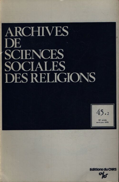 Archives de sciences sociales des religions n°45. 2 - Collectif - Livre