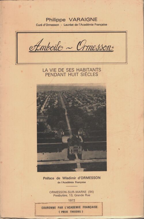 Amboile-Ormesson - Philippe Varaigne - Livre