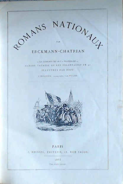 Roman nationaux : Le conscrit de 1813 / Waterloo / Madame Thérèse ou les volontaires de 92 - Erckmann-Chatrian -  Hetzel GF - Livre