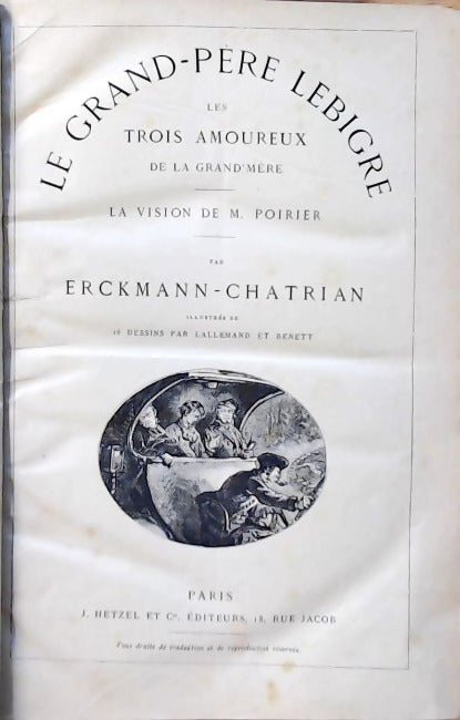 Le grand-père Lebigre - Emile Erckmann -  Hetzel GF - Livre