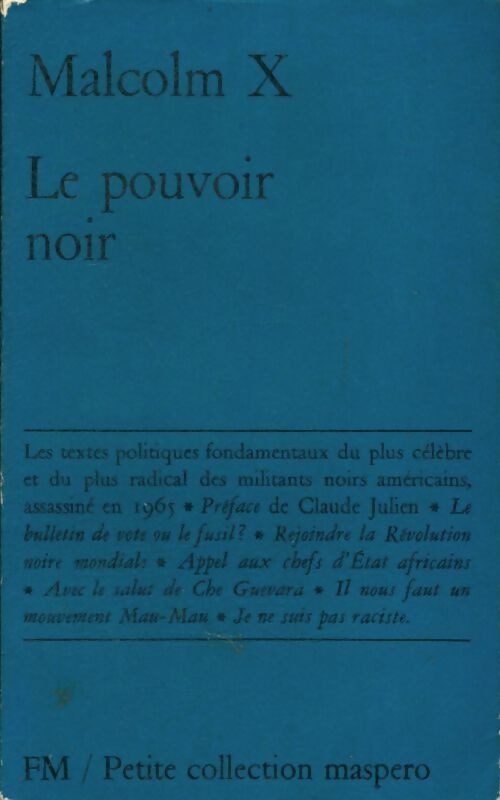 Le pouvoir noir - X Malcom -  Petite collection Maspero - Livre