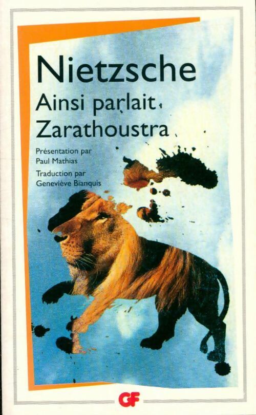 Ainsi parlait Zarathoustra - Friedrich Nietzsche -  GF - Livre