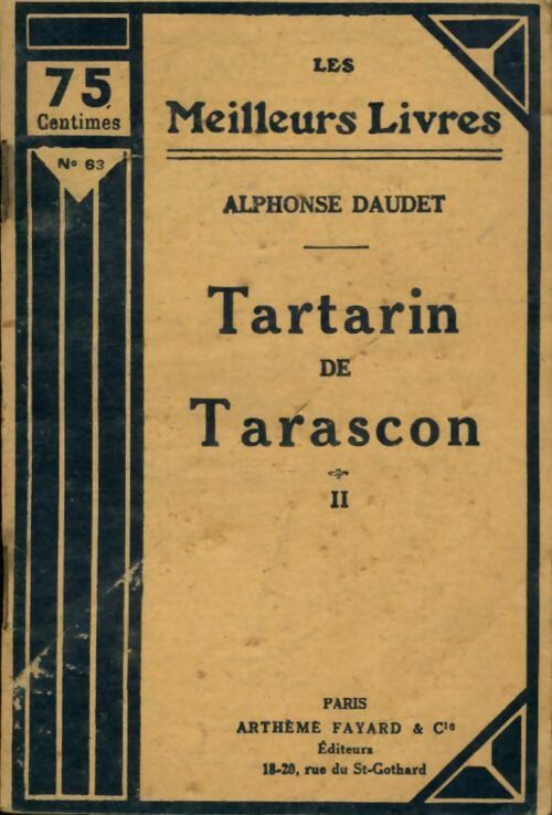 Tartarin de Tarascon Tome II - Alphonse Daudet -  Les meilleurs livres - Livre