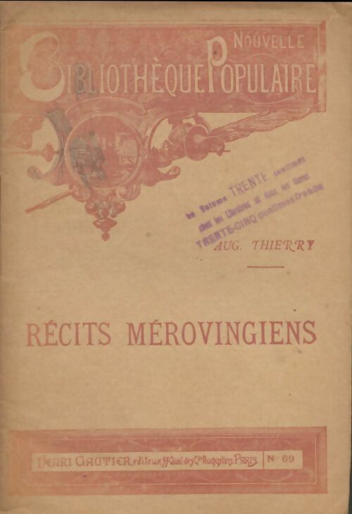 Récits mérovingiens - Augustin Thierry -  Nouvelle bibliothèque populaire - Livre