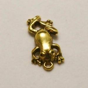 Perle en métal breloque forme grenouille 18x10mm couleur or (x 1)