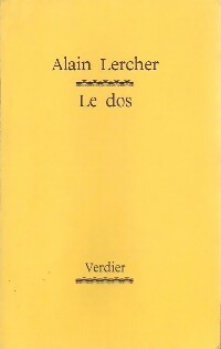 Le dos - Alain Lercher -  Verdier GF - Livre