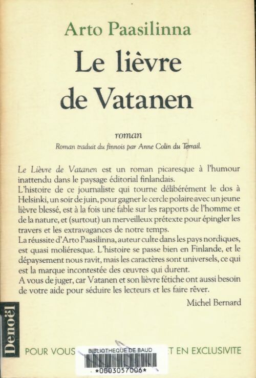 Le lièvre de Vatanen - Arto Paasilinna -  Denoel GF - Livre