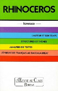 Rhinocéros d'Eugène Ionesco - Jacques Rougeon -  L'oeuvre au clair - Livre