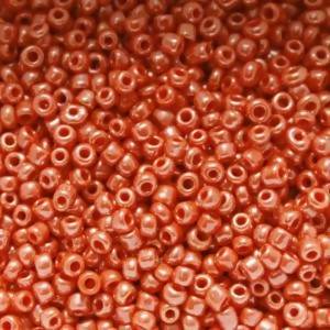 Perles de Rocaille 2mm rouge orangé opaque brillant (x 20g)