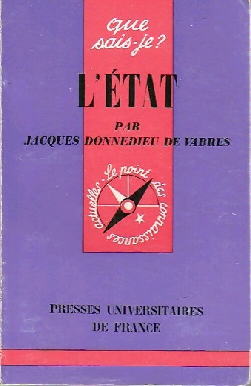 L'Etat - Jacques Donnedieu de Vabres -  Que sais-je - Livre