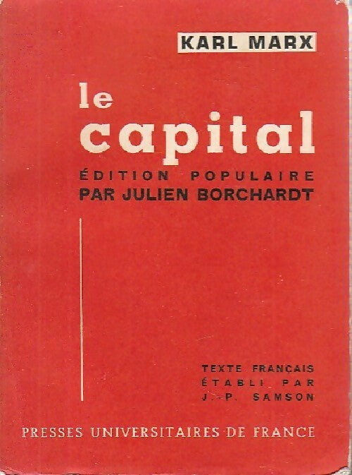 Le capital - Karl Marx -  PUF GF - Livre