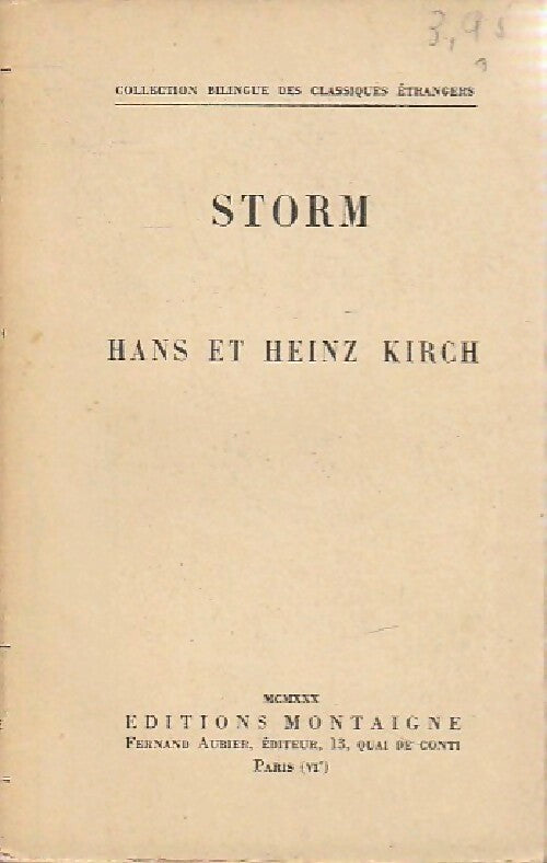 Storm - Hans Kirch ; Heinz Kirch -  Bilingue des classiques étrangers - Livre