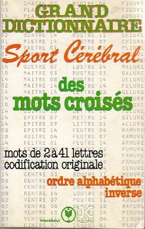 Grand dictionnaire Sport Cérébral des mots croisés inversé - Inconnu -  Service - Livre