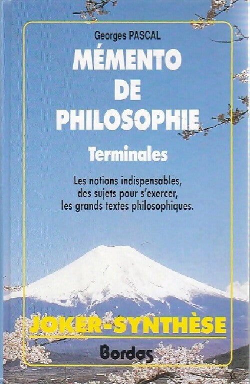 Mémento de philosophie - Georges Pascal -  Jokers - Livre