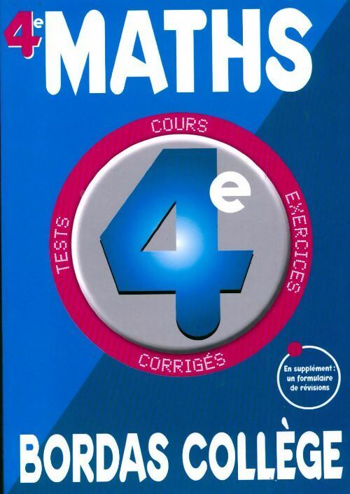 Maths 4e - Lionel Weinsanto -  Bordas Collège - Livre