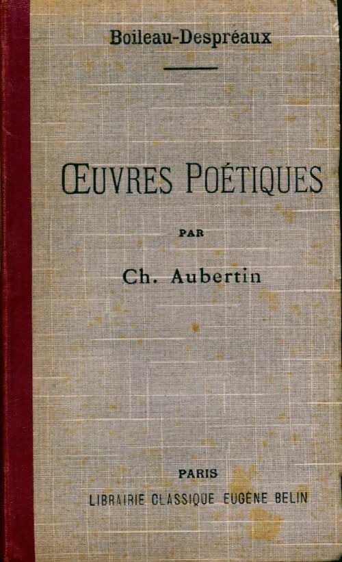 Oeuvres poétiques - Boileau-Despréaux -  Belin poche - Livre