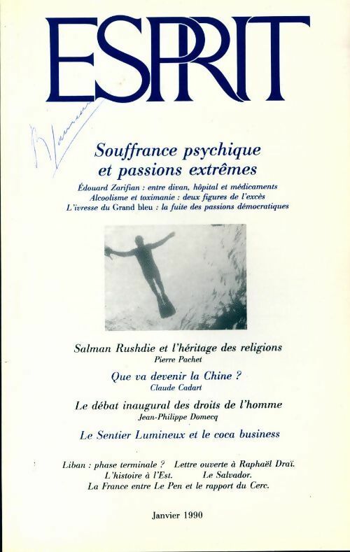 Souffrance psychique et passions extrêmes - Collectif -  Esprit - Livre