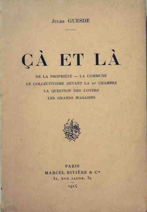 Çà et là - Jules Guesde -  Rivière poches divers - Livre