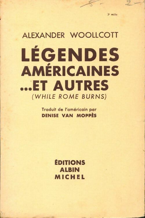 Légendes américaines... et autres - Alexander Woollcott -  Albin Michel poches divers - Livre