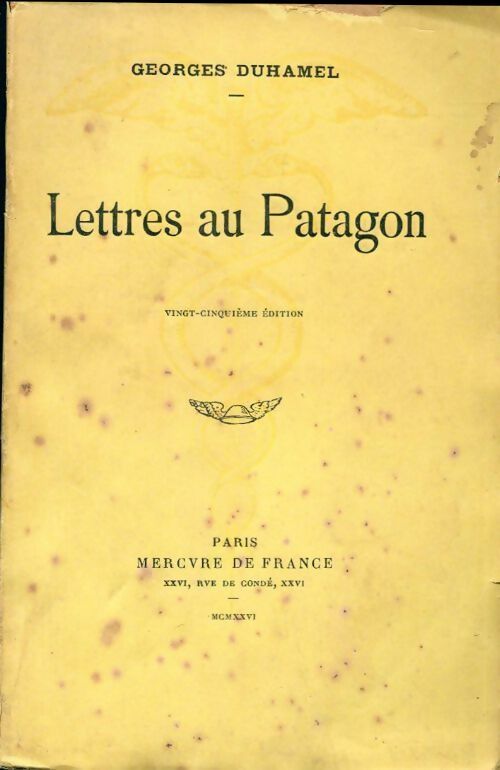 Lettres au Patagon - Georges Duhamel -  Mercure GF - Livre