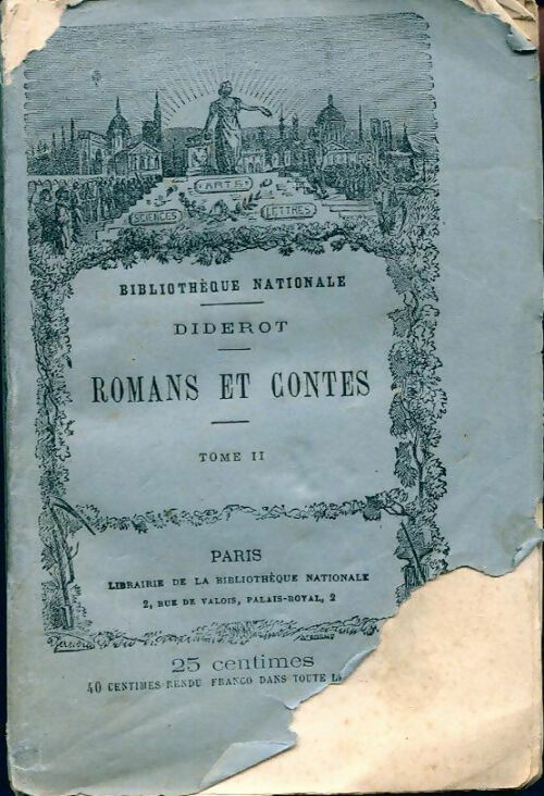 Romans et contes Tome II - Denis Diderot -  Bibliothèque Nationale - Livre
