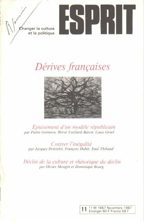 Esprit n° 132. Dérives françaises - Collectif -  Esprit - Livre