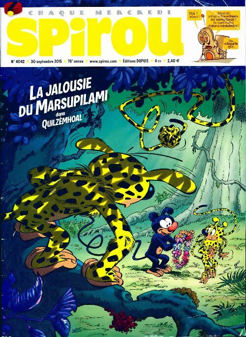 Spirou n°4042 : La jalousie du Marsupilami - Collectif -  Spirou - Livre