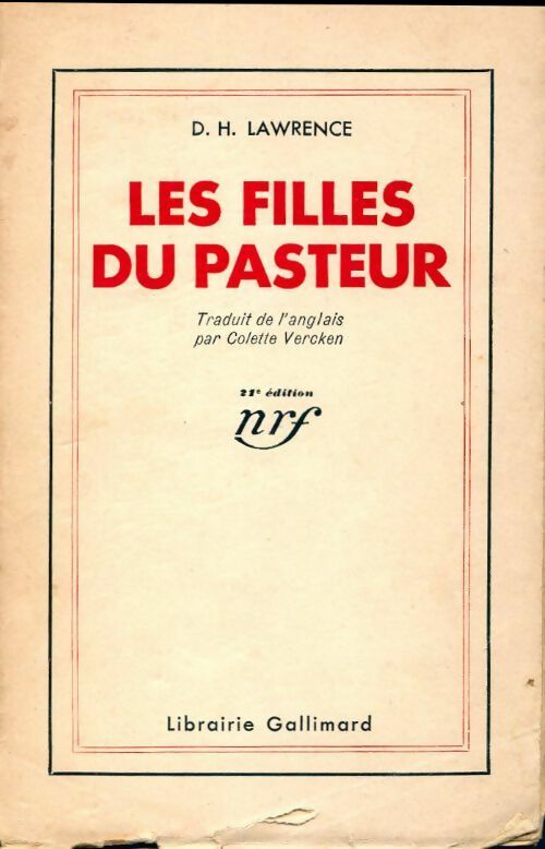 Les filles du pasteur - David Herbert Lawrence -  Gallimard GF - Livre