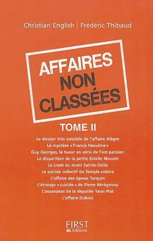 Affaires non classées Tome II - Christian English ; Frédéric Thibaud -  First GF - Livre
