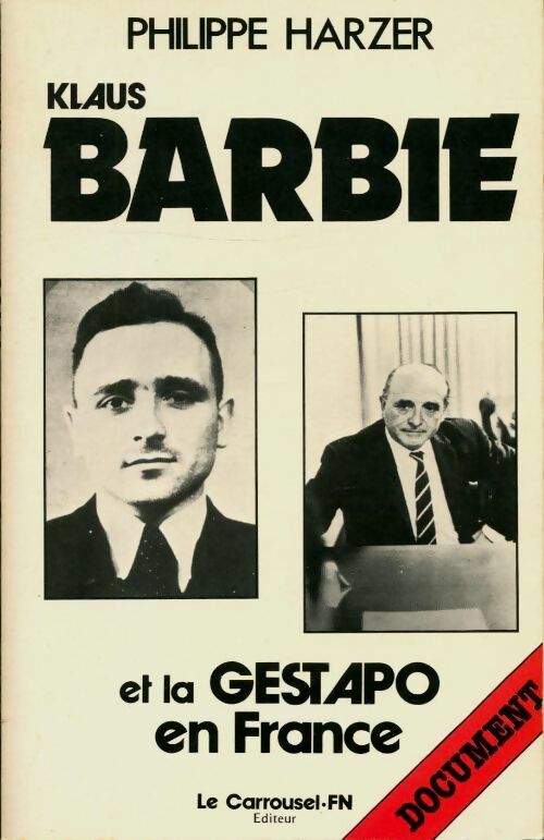 Barbie et la gestapo en France - Philippe Harzer -  Fleuve Noir GF - Livre