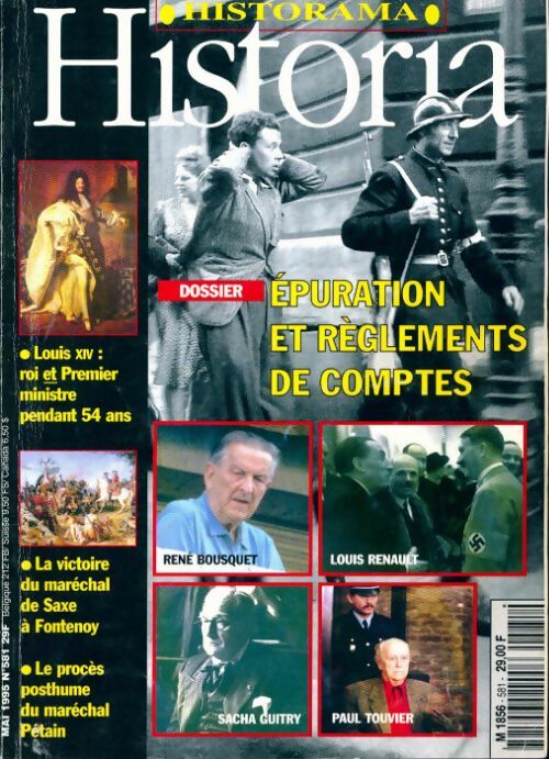 Historia n°581 : Epuration et règlements de comptes - Collectif -  Historia - Livre