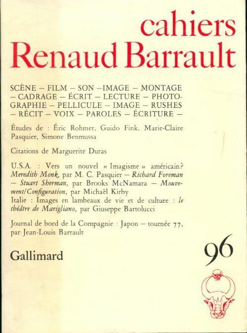 Cahiers Renaud-Barrault n°96 : Scène film son image montage - Collectif -  Cahiers Renaud-Barrault - Livre
