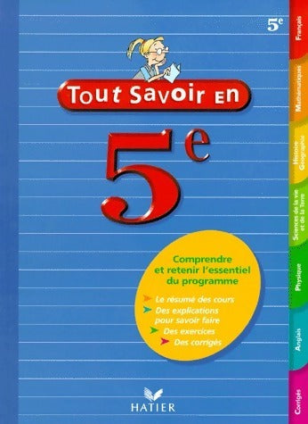 Tout savoir en 5e - Collectif -  Tout savoir - Livre