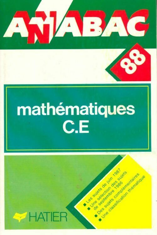 Mathématiques Terminales C, E 1988 - Collectif -  Annabac - Livre
