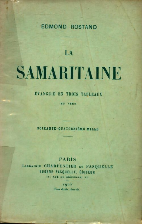 La samaritaine - Edmond Rostand -  Charpentier GF - Livre