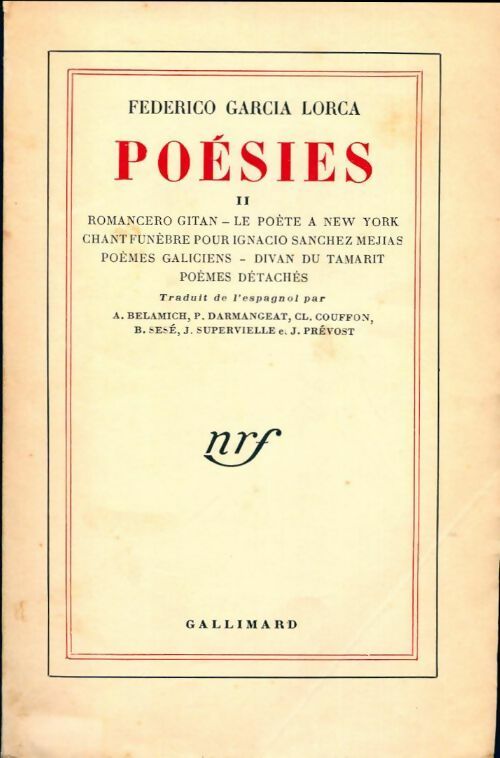 Poésies Tome Ii - Federico Garcìa Lorca -  Gallimard GF - Livre