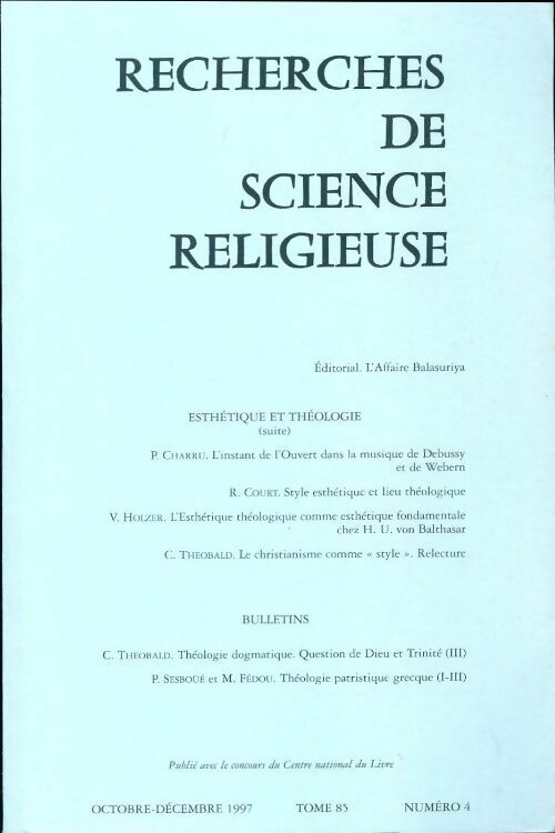 Recherches de science religieuse n°85-4 - Collectif -  Recherches de science religieuse - Livre