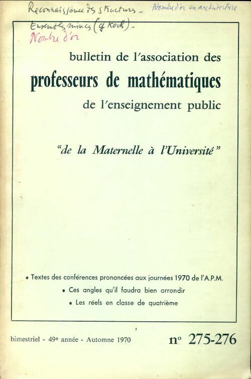 Bulletin APMEP n°275-276 - Collectif -  Bulletin APMEP - Livre