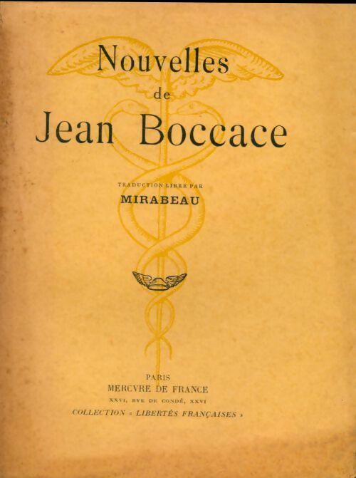 Nouvelles - Boccace -  Libertés françaises - Livre